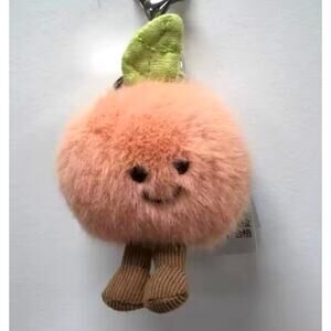 Soft Plush Peach Inspired Bag Pendant/Keychain Decoration Toy - New